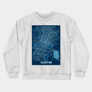 Austin - Texas Peace City Map Crewneck Sweatshirt